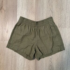 Old Navy Olive Linen Shorts
